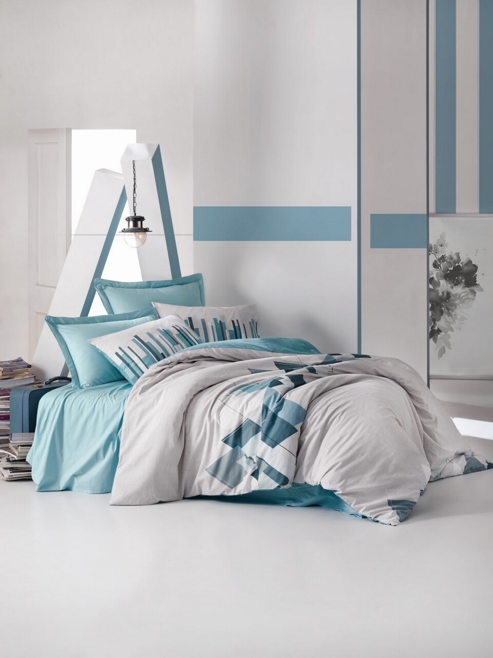 Lenjerie de pat pentru o persoana, 3 piese, 100% bumbac ranforce, Cotton Box, Nesto - imagine 3
